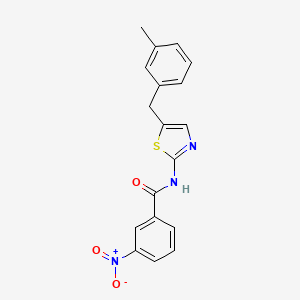 molecular formula C18H15N3O3S B2354393 N-[5-(3-methylbenzyl)-1,3-thiazol-2-yl]-3-nitrobenzamide CAS No. 292052-37-0