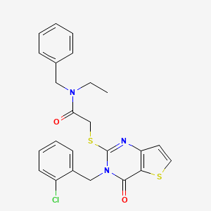 molecular formula C24H22ClN3O2S2 B2354403 N-benzyl-2-((3-(2-chlorobenzyl)-4-oxo-3,4-dihydrothieno[3,2-d]pyrimidin-2-yl)thio)-N-ethylacetamide CAS No. 1795190-00-9
