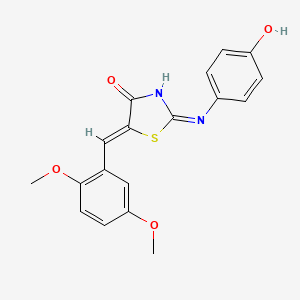 B2354438 (2Z,5Z)-5-(2,5-dimethoxybenzylidene)-2-((4-hydroxyphenyl)imino)thiazolidin-4-one CAS No. 461673-84-7
