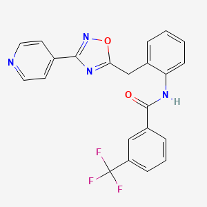 molecular formula C22H15F3N4O2 B2354444 N-(2-((3-(pyridin-4-yl)-1,2,4-oxadiazol-5-yl)methyl)phenyl)-3-(trifluoromethyl)benzamide CAS No. 1797962-87-8