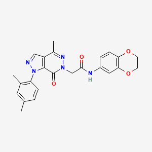 molecular formula C24H23N5O4 B2354459 N-(2,3-dihydrobenzo[b][1,4]dioxin-6-yl)-2-(1-(2,4-dimethylphenyl)-4-methyl-7-oxo-1H-pyrazolo[3,4-d]pyridazin-6(7H)-yl)acetamide CAS No. 941884-72-6