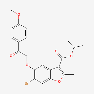 molecular formula C22H21BrO6 B2354488 Propan-2-yl 6-bromo-5-[2-(4-methoxyphenyl)-2-oxoethoxy]-2-methyl-1-benzofuran-3-carboxylate CAS No. 308295-69-4