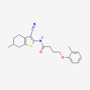 molecular formula C21H24N2O2S B2354494 N-(3-cyano-6-methyl-4,5,6,7-tetrahydro-1-benzothiophen-2-yl)-4-(2-methylphenoxy)butanamide CAS No. 459414-29-0