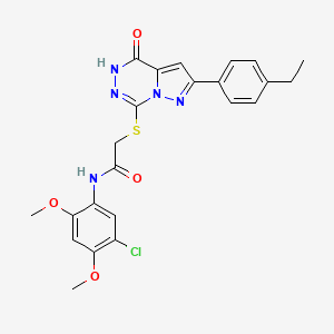 N-(5-chloro-2,4-dimethoxyphenyl)-2-((8-(4-ethylphenyl)-(oxo)dihydropyrazolo[1,5-d][1,2,4]triazin-2-yl)thio)acetamide