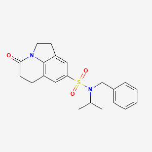 molecular formula C21H24N2O3S B2354523 N-benzyl-11-oxo-N-(propan-2-yl)-1-azatricyclo[6.3.1.0^{4,12}]dodeca-4(12),5,7-triene-6-sulfonamide CAS No. 898462-42-5