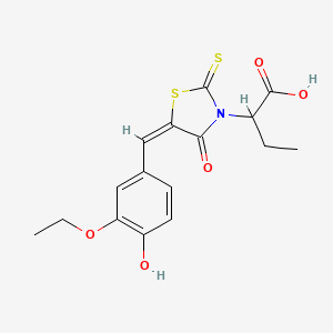 2-[(5E)-5-[(3-ethoxy-4-hydroxyphenyl)methylidene]-4-oxo-2-sulfanylidene-1,3-thiazolidin-3-yl]butanoic acid