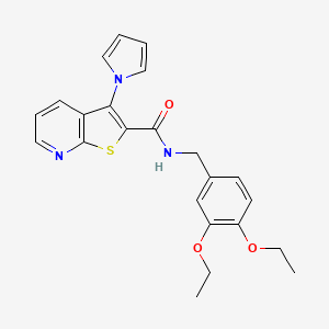 molecular formula C23H23N3O3S B2354533 N-(3,4-diethoxybenzyl)-3-(1H-pyrrol-1-yl)thieno[2,3-b]pyridine-2-carboxamide CAS No. 1113112-92-7