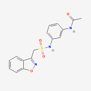 molecular formula C16H15N3O4S B2354548 N-(3-(benzo[d]isoxazol-3-ylmethylsulfonamido)phenyl)acetamide CAS No. 1797283-25-0