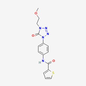 molecular formula C15H15N5O3S B2354572 N-(4-(4-(2-methoxyethyl)-5-oxo-4,5-dihydro-1H-tetrazol-1-yl)phenyl)thiophene-2-carboxamide CAS No. 1396864-36-0