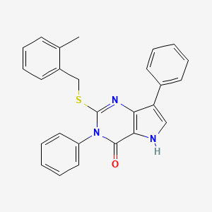 2-((2-methylbenzyl)thio)-3,7-diphenyl-3H-pyrrolo[3,2-d]pyrimidin-4(5H)-one