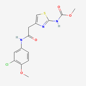 molecular formula C14H14ClN3O4S B2354608 Methyl (4-(2-((3-chloro-4-methoxyphenyl)amino)-2-oxoethyl)thiazol-2-yl)carbamate CAS No. 946313-85-5