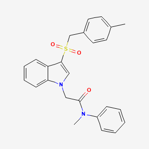 molecular formula C25H24N2O3S B2354627 N-methyl-2-(3-((4-methylbenzyl)sulfonyl)-1H-indol-1-yl)-N-phenylacetamide CAS No. 893280-00-7