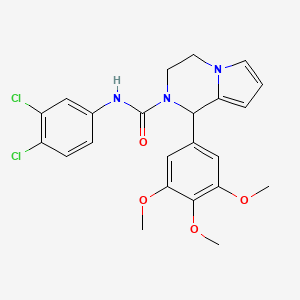 molecular formula C23H23Cl2N3O4 B2354633 N-(3,4-dichlorophenyl)-1-(3,4,5-trimethoxyphenyl)-3,4-dihydropyrrolo[1,2-a]pyrazine-2(1H)-carboxamide CAS No. 899942-66-6