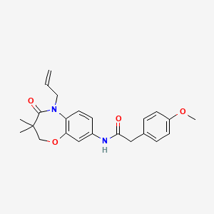 molecular formula C23H26N2O4 B2354635 N-(5-allyl-3,3-dimethyl-4-oxo-2,3,4,5-tetrahydrobenzo[b][1,4]oxazepin-8-yl)-2-(4-methoxyphenyl)acetamide CAS No. 921524-40-5