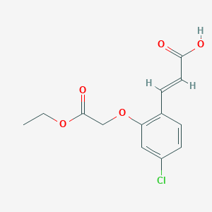 molecular formula C13H13ClO5 B2354652 (2E)-3-[4-Chloro-2-(2-ethoxy-2-oxoethoxy)phenyl]acrylic acid CAS No. 937599-14-9