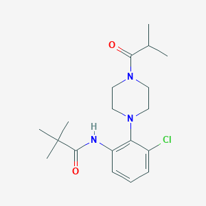 molecular formula C19H28ClN3O2 B235471 N-[3-chloro-2-(4-isobutyryl-1-piperazinyl)phenyl]-2,2-dimethylpropanamide 