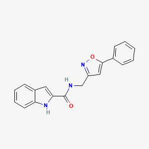 molecular formula C19H15N3O2 B2354726 N-[(5-phenyl-1,2-oxazol-3-yl)methyl]-1H-indole-2-carboxamide CAS No. 1207046-88-5