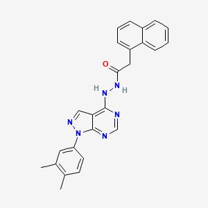 molecular formula C25H22N6O B2354727 N'-(1-(3,4-dimethylphenyl)-1H-pyrazolo[3,4-d]pyrimidin-4-yl)-2-(naphthalen-1-yl)acetohydrazide CAS No. 881083-44-9