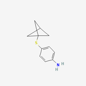 molecular formula C11H13NS B2354738 4-(Bicyclo[1.1.1]pentan-1-ylthio)aniline CAS No. 1935223-20-3