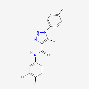 molecular formula C17H14ClFN4O B2354748 N-(3-chloro-4-fluorophenyl)-5-methyl-1-(4-methylphenyl)-1H-1,2,3-triazole-4-carboxamide CAS No. 866871-81-0