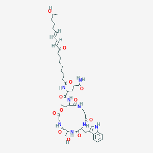 molecular formula C46H66N8O12 B235475 Aselacin B CAS No. 156223-07-3