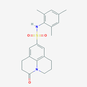 molecular formula C21H24N2O3S B2354761 N-mesityl-3-oxo-1,2,3,5,6,7-hexahydropyrido[3,2,1-ij]quinoline-9-sulfonamide CAS No. 896358-32-0