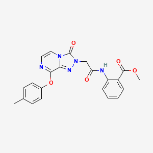 molecular formula C22H19N5O5 B2354836 methyl 2-(2-(3-oxo-8-(p-tolyloxy)-[1,2,4]triazolo[4,3-a]pyrazin-2(3H)-yl)acetamido)benzoate CAS No. 1251692-59-7