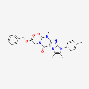 molecular formula C26H25N5O4 B2354844 Benzyl 2-[4,7,8-trimethyl-6-(4-methylphenyl)-1,3-dioxopurino[7,8-a]imidazol-2-yl]acetate CAS No. 877644-72-9