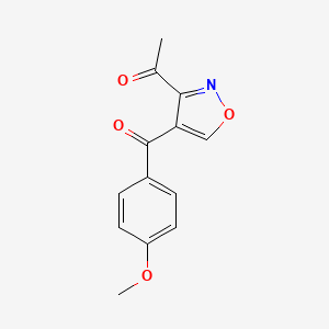 molecular formula C13H11NO4 B2354882 1-[4-(4-Methoxybenzoyl)-3-isoxazolyl]-1-ethanone CAS No. 338954-27-1