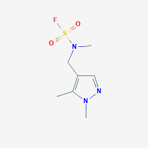 molecular formula C7H12FN3O2S B2354891 N-[(1,5-Dimethylpyrazol-4-yl)methyl]-N-methylsulfamoyl fluoride CAS No. 2411262-76-3