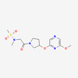 molecular formula C13H20N4O5S B2354912 N-(2-(3-((6-methoxypyrazin-2-yl)oxy)pyrrolidin-1-yl)-2-oxoethyl)-N-methylmethanesulfonamide CAS No. 2034399-18-1