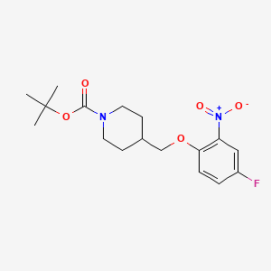 molecular formula C17H23FN2O5 B2354953 tert-Butyl 4-[(4-fluoro-2-nitrophenoxy)methyl]piperidine-1-carboxylate CAS No. 1286274-63-2