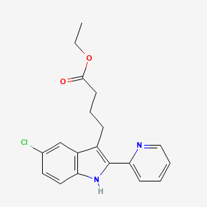 molecular formula C19H19ClN2O2 B2354966 ethyl 4-(5-chloro-2-pyridin-2-yl-1H-indol-3-yl)butanoate CAS No. 881451-12-3