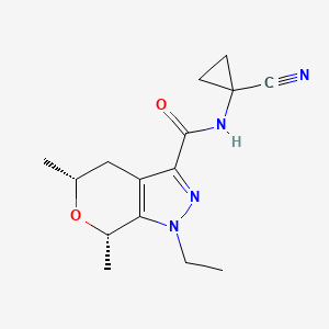 B2354967 (5R,7S)-N-(1-Cyanocyclopropyl)-1-ethyl-5,7-dimethyl-5,7-dihydro-4H-pyrano[3,4-c]pyrazole-3-carboxamide CAS No. 2418593-88-9