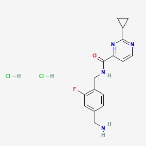 N-[[4-(Aminomethyl)-2-fluorophenyl]methyl]-2-cyclopropylpyrimidine-4-carboxamide;dihydrochloride
