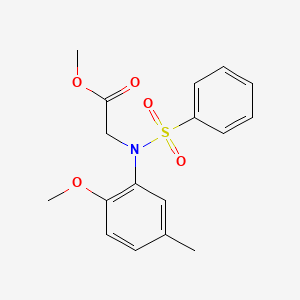 molecular formula C17H19NO5S B2355014 Methyl N-(2-methoxy-5-methylphenyl)-N-(phenylsulfonyl)glycinate CAS No. 425415-72-1