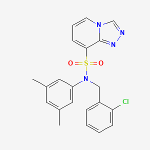 molecular formula C21H19ClN4O2S B2355048 N-[(2-chlorophenyl)methyl]-N-(3,5-dimethylphenyl)-[1,2,4]triazolo[4,3-a]pyridine-8-sulfonamide CAS No. 1251679-02-3