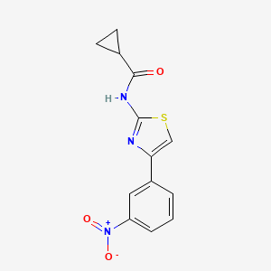 molecular formula C13H11N3O3S B2355053 N-[4-(3-nitrophenyl)-1,3-thiazol-2-yl]cyclopropanecarboxamide CAS No. 330189-58-7