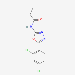 molecular formula C11H9Cl2N3O2 B2355071 N-[5-(2,4-dichlorophenyl)-1,3,4-oxadiazol-2-yl]propanamide CAS No. 1169999-36-3