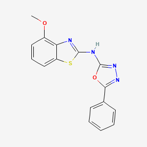 molecular formula C16H12N4O2S B2355079 N-(4-methoxy-1,3-benzothiazol-2-yl)-5-phenyl-1,3,4-oxadiazol-2-amine CAS No. 862974-30-9