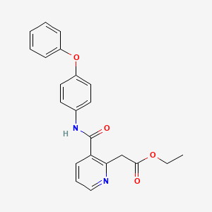 molecular formula C22H20N2O4 B2355098 Ethyl 2-{3-[(4-phenoxyanilino)carbonyl]-2-pyridinyl}acetate CAS No. 320422-78-4