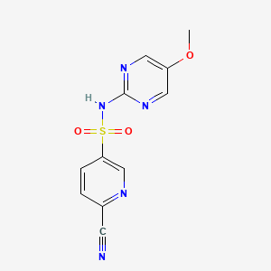 molecular formula C11H9N5O3S B2355124 6-cyano-N-(5-methoxypyrimidin-2-yl)pyridine-3-sulfonamide CAS No. 1808425-81-1