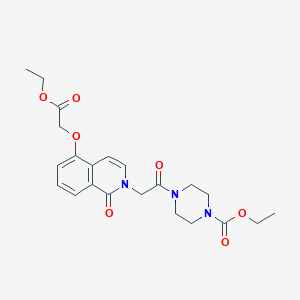 molecular formula C22H27N3O7 B2355159 ethyl 4-{2-[5-(2-ethoxy-2-oxoethoxy)-1-oxo-1,2-dihydroisoquinolin-2-yl]acetyl}piperazine-1-carboxylate CAS No. 868223-77-2