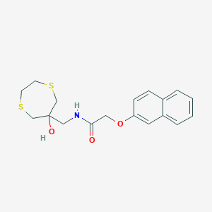 molecular formula C18H21NO3S2 B2355160 N-[(6-hydroxy-1,4-dithiepan-6-yl)methyl]-2-(naphthalen-2-yloxy)acetamide CAS No. 2415599-91-4