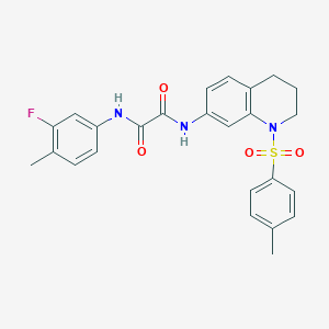 molecular formula C25H24FN3O4S B2355175 N1-(3-fluoro-4-methylphenyl)-N2-(1-tosyl-1,2,3,4-tetrahydroquinolin-7-yl)oxalamide CAS No. 898430-20-1
