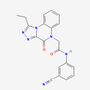 molecular formula C20H16N6O2 B2355187 N-(3-cyanophenyl)-2-{1-ethyl-4-oxo-4H,5H-[1,2,4]triazolo[4,3-a]quinoxalin-5-yl}acetamide CAS No. 1357975-59-7