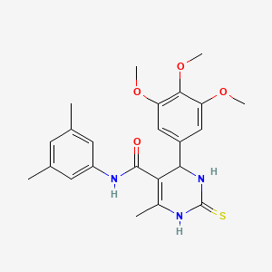 molecular formula C23H27N3O4S B2355195 N-(3,5-dimethylphenyl)-6-methyl-2-thioxo-4-(3,4,5-trimethoxyphenyl)-1,2,3,4-tetrahydropyrimidine-5-carboxamide CAS No. 537679-46-2