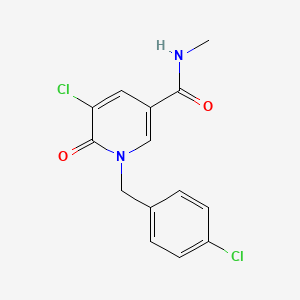 molecular formula C14H12Cl2N2O2 B2355196 5-chloro-1-(4-chlorobenzyl)-N-methyl-6-oxo-1,6-dihydro-3-pyridinecarboxamide CAS No. 339024-68-9