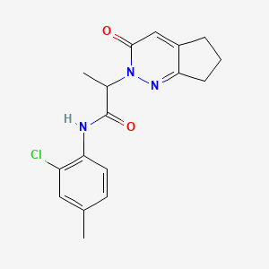 molecular formula C17H18ClN3O2 B2355200 N-(2-chloro-4-methylphenyl)-2-(3-oxo-3,5,6,7-tetrahydro-2H-cyclopenta[c]pyridazin-2-yl)propanamide CAS No. 2097860-16-5