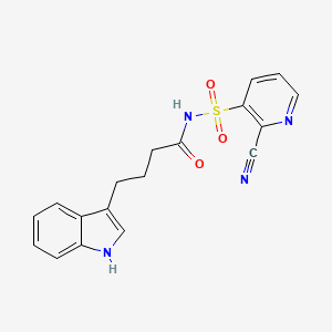 molecular formula C18H16N4O3S B2355219 N-[(2-cyanopyridin-3-yl)sulfonyl]-4-(1H-indol-3-yl)butanamide CAS No. 1808422-25-4